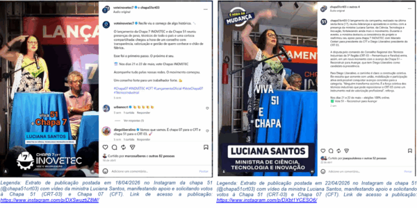 ELEIÇÕES DO CRT-03 MARCADAS POR DENÚNCIA DE ABUSO DE PODER POLÍTICO COM SUPOSTO ENVOLVIMENTO DE MINISTRA DE ESTADO